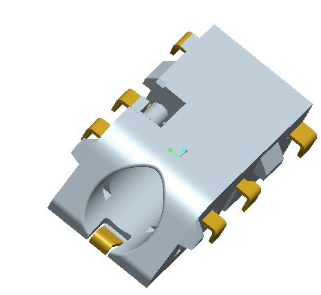 ∅3.5mm 6PIN H-4.60mm耳機座  沉板2.8 斜口式
